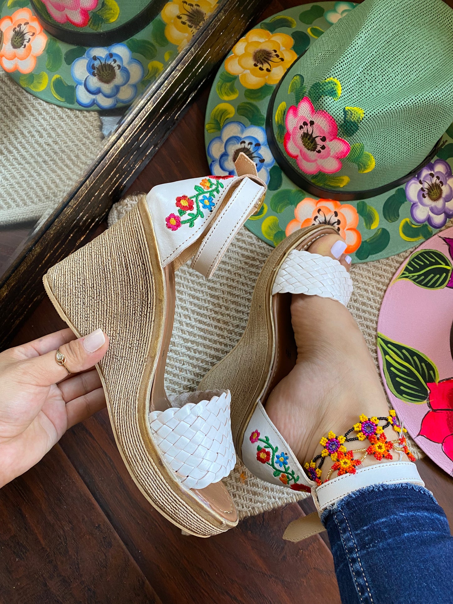 Rosalia White wedges